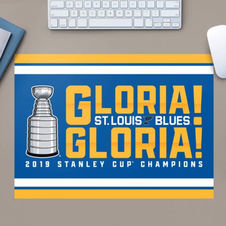 St. Louis Blues: 'Gloria' 2019 Stanley Cup Champions Logo - Officially Licensed NHL Removable Wall Decal 16.0"W x 11.5"H by Fath