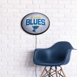 St. Louis Blues: Ice Rink - Officially Licensed NHL Oval Slimline Illuminated Wall Sign 14" x 18" by Fathead
