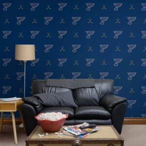 St. Louis Blues: Sticks Pattern - Officially Licensed NHL Removable Wallpaper 12" x 12" Sample by Fathead | 100% Vinyl