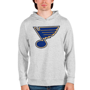 Men's Antigua Heathered Gray St. Louis Blues Absolute Pullover Hoodie