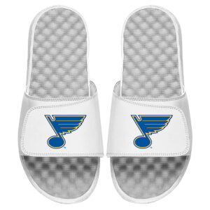 Youth ISlide White St. Louis Blues Primary Logo Slide Sandals