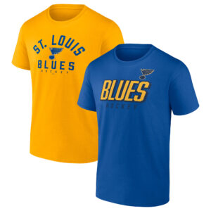 Men's Fanatics Branded Blue/Gold St. Louis Blues Wordmark Two-Pack T-Shirt Set