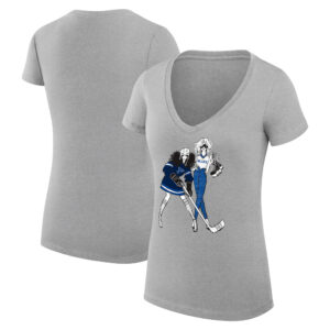 Women's G-III 4Her by Carl Banks Heather Gray St. Louis Blues Hockey Girls V-Neck T-Shirt