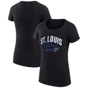 Women's G-III 4Her by Carl Banks Black St. Louis Blues Filigree Logo Fitted T-Shirt