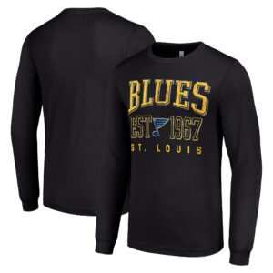 Men's Starter Black St. Louis Blues Retro Graphic Long Sleeve Crew T-Shirt